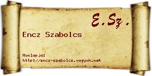 Encz Szabolcs névjegykártya